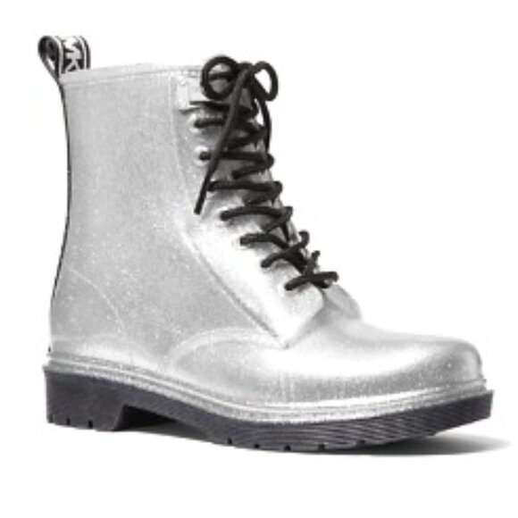 New MICHAEL Michael Kors-Tavie Tape & Glitter Rainboot--233 - Picture 1 of 8